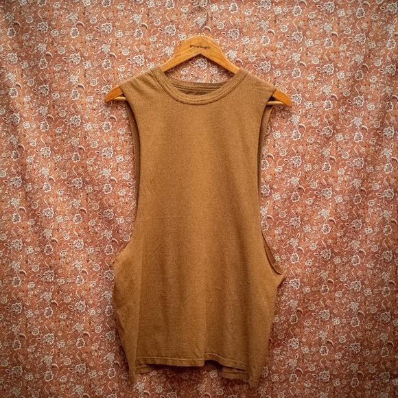 Basic Soffe Light Brown Tank Top Muscle Tee - Picture 2 of 4